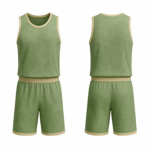 BBU-112 Green Customizable Basketball Jersey With Optional Shorts