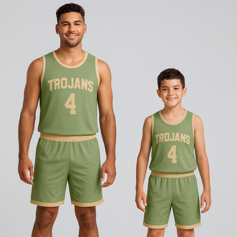 BBU-112 Green Customizable Basketball Jersey With Optional Shorts