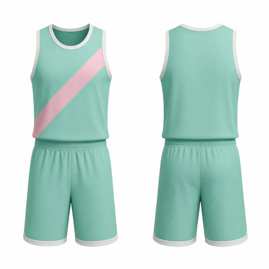BBU-114 Green Customizable Basketball Jersey With Optional Shorts