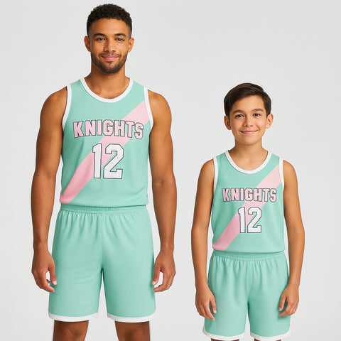 BBU-114 Green Customizable Basketball Jersey With Optional Shorts