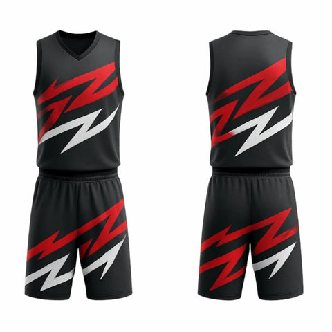 BBU-115 Black Customizable Basketball Jersey With Optional Shorts