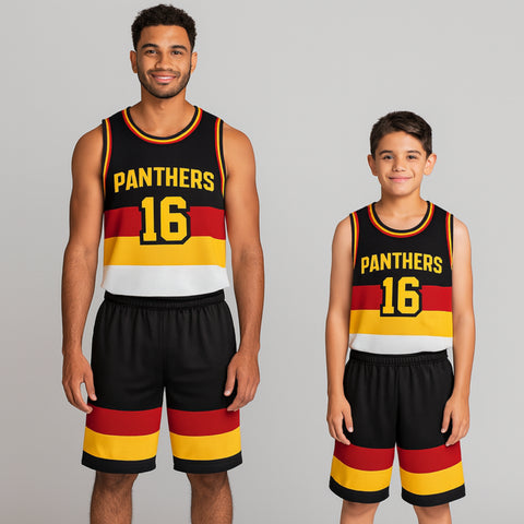 BBU-116 Black Customizable Basketball Jersey With Optional Shorts