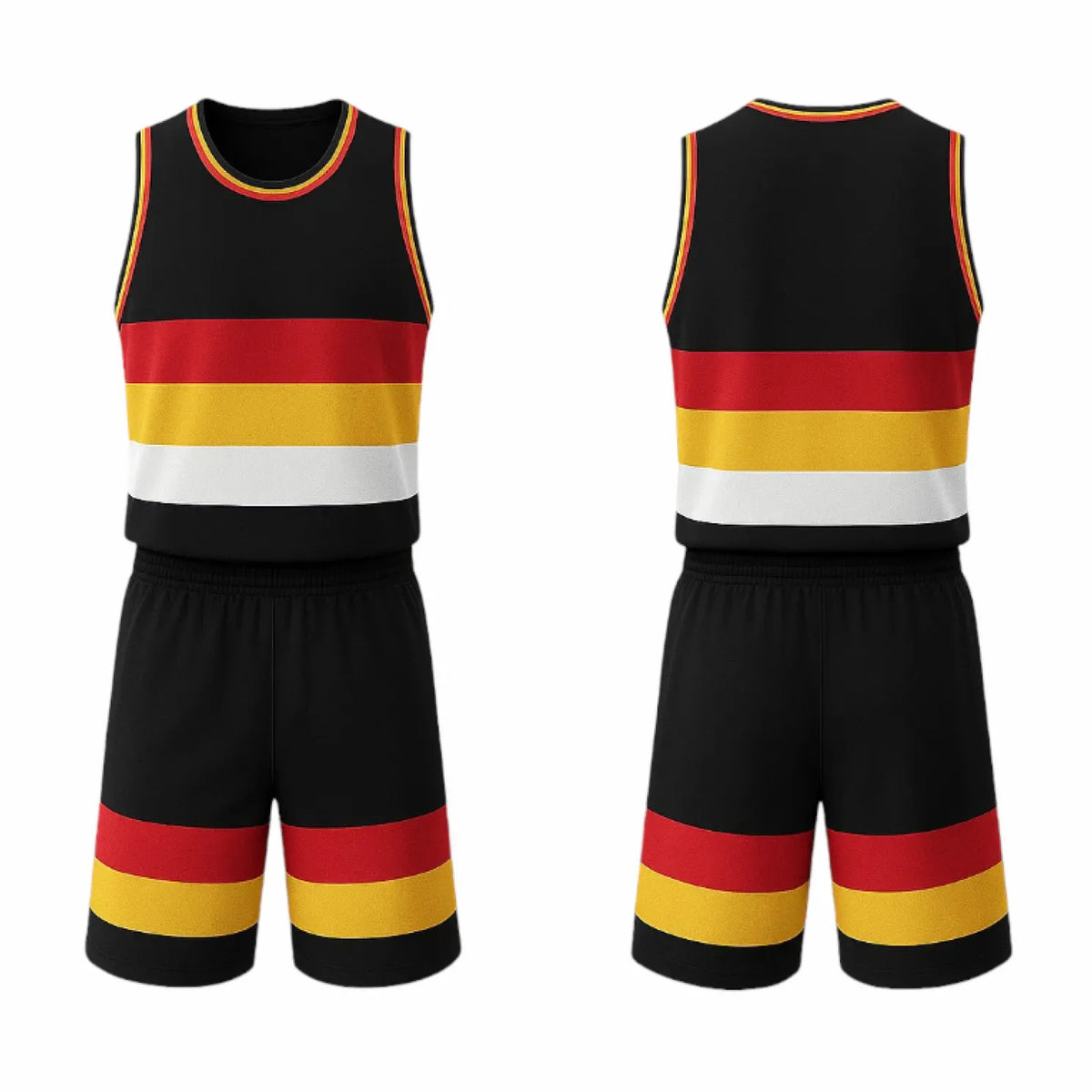 BBU-116 Black Customizable Basketball Jersey With Optional Shorts