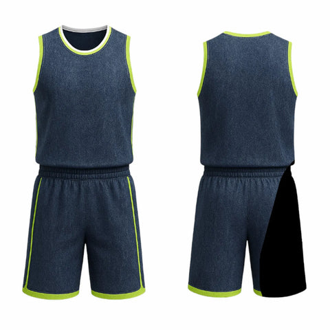 BBU-119 Navy Customizable Basketball Jersey With Optional Shorts
