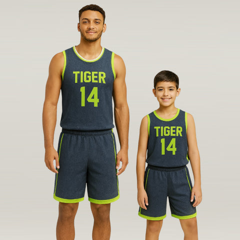 BBU-119 Navy Customizable Basketball Jersey With Optional Shorts