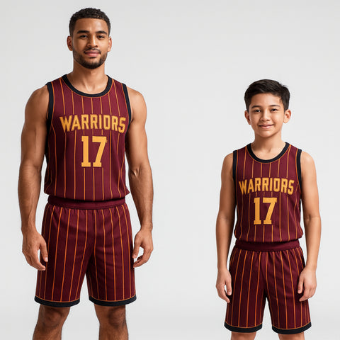 BBU-120 Red Customizable Basketball Jersey With Optional Shorts