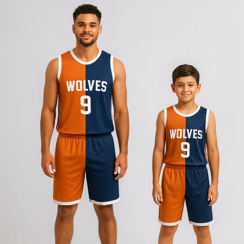 BBU-126 Navy Customizable Basketball Jersey With Optional Shorts