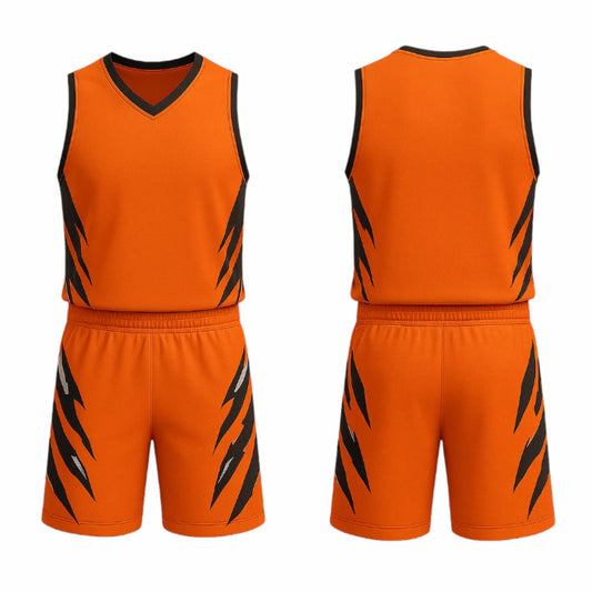 BBU-131 Orange Customizable Basketball Jersey With Optional Shorts