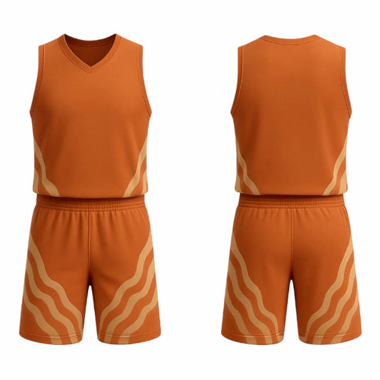 BBU-132 Orange Customizable Basketball Jersey With Optional Shorts