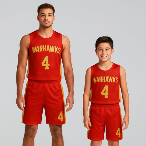 BBU-133 Red Customizable Basketball Jersey With Optional Shorts