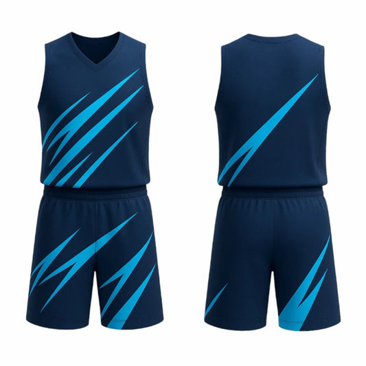 BBU-135 Navy Customizable Basketball Jersey With Optional Shorts
