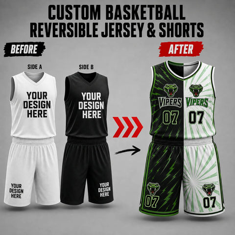 Custom Reversible Basketball Jersey With Shorts