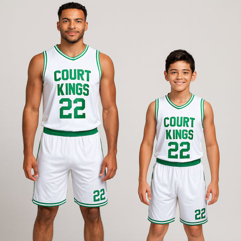 Boston White NS Customizable Basketball Jersey With Optional Shorts