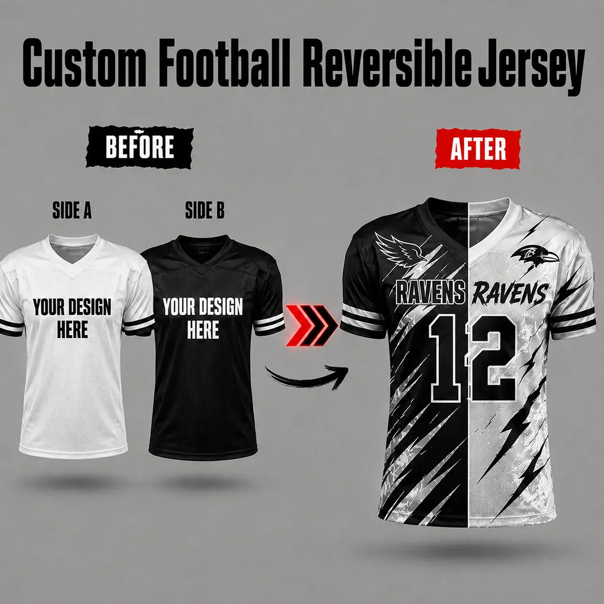 Custom Reversible football  Jersey