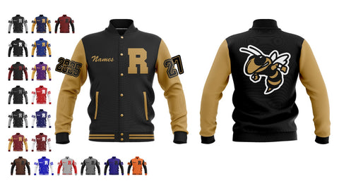 LJ-102 Red Letterman Varsity Customizable Jacket