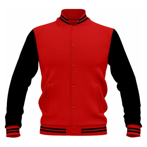 LJ-102 Red Letterman Varsity Customizable Jacket