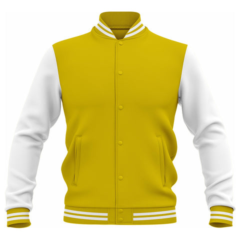 LJ-112 Yellow Letterman Varsity Customizable Jacket