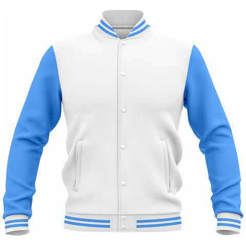 LJ-115 White Letterman Varsity Customizable Jacket