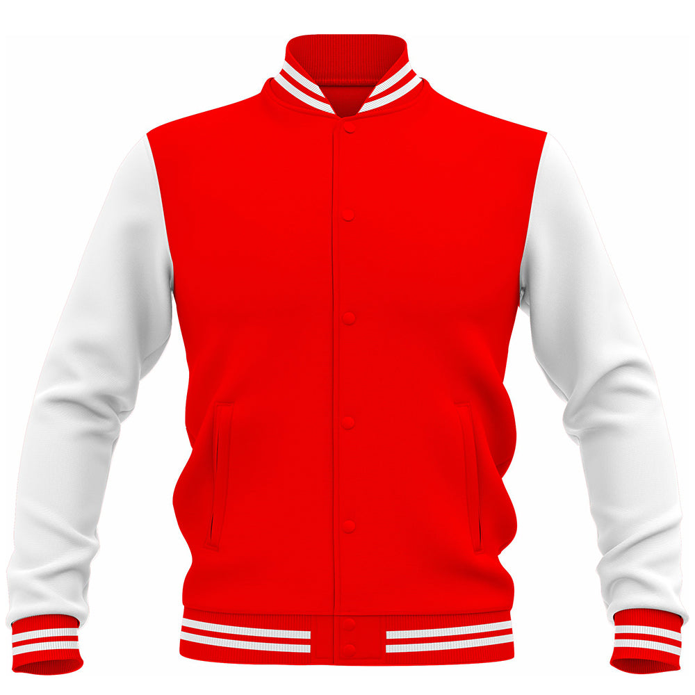 LJ-117 Red Letterman Varsity Customizable Jacket
