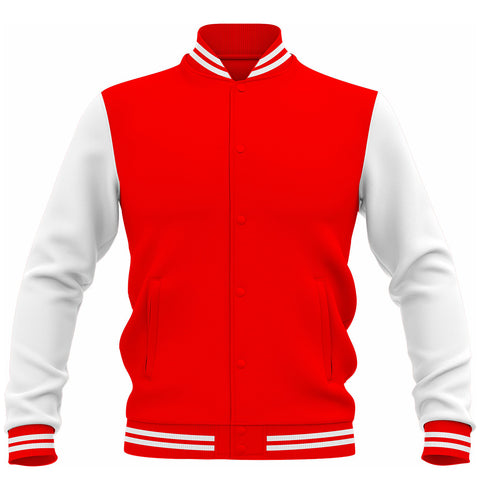 LJ-117 Red Letterman Varsity Customizable Jacket