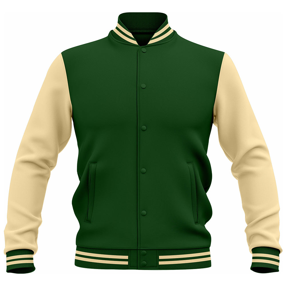 LJ-118 Green Letterman Varsity Customizable Jacket