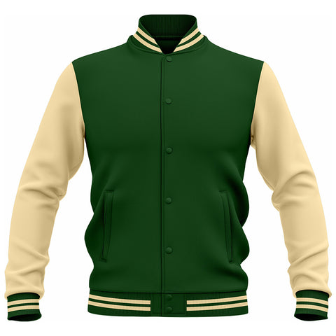 LJ-118 Green Letterman Varsity Customizable Jacket