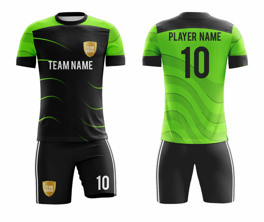 SB 1017 Black/Green Sublimation Custom Soccer Jersey Adult & Youth Unisex
