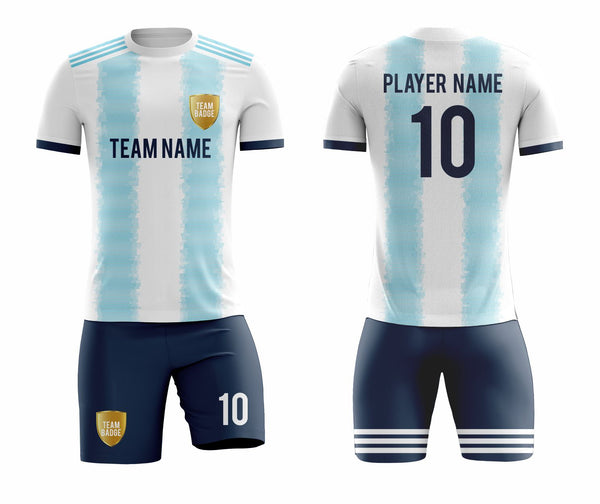 SB 1024 White/Blue Sublimation Custom Soccer Jersey Adult & Youth Unisex