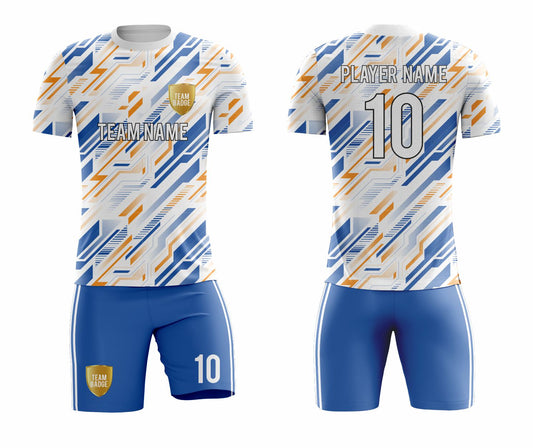 SB 1222 White/Blue Sublimation Custom Soccer Jersey Adult & Youth Unisex