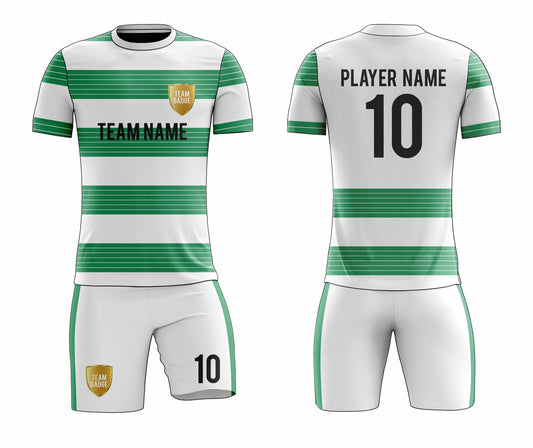SB 1272 White and Green Sublimation Custom Soccer Jersey Adult & Youth Unisex