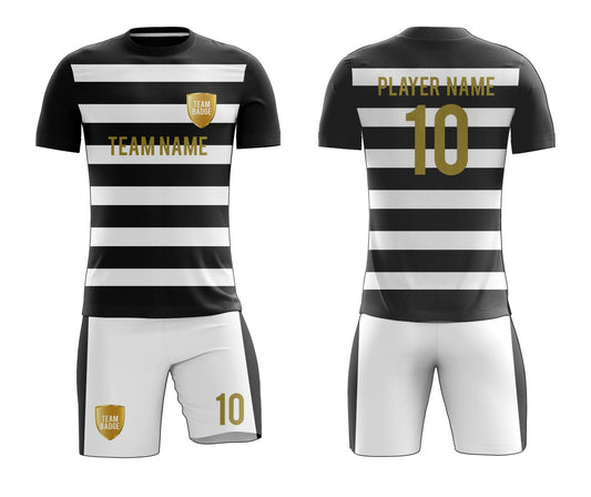 SB 1279 Black and White Sublimation Custom Soccer Jersey Adult & Youth Unisex