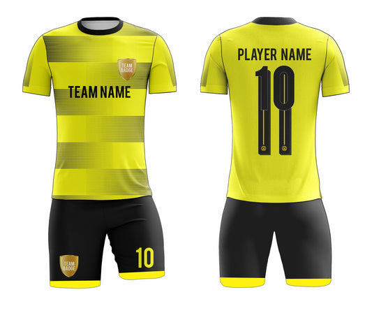 SB 12814 Yellow and Black Sublimation Custom Soccer Jersey Adult & Youth Unisex