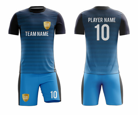 SB 12888 Blue and Black Sublimation Custom Soccer Jersey Adult & Youth Unisex