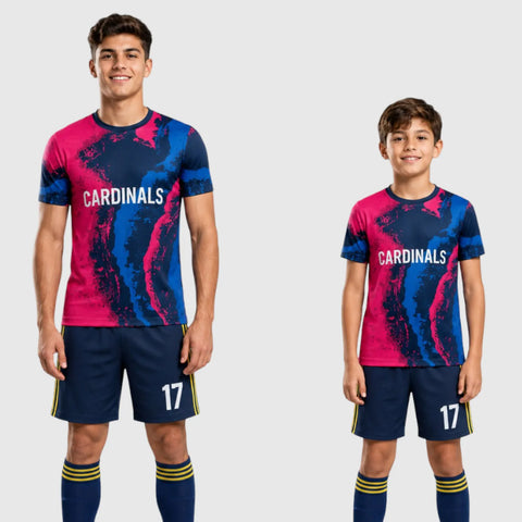 SB 1015 Blue/Pink Sublimation Custom Soccer Jersey Adult & Youth Unisex