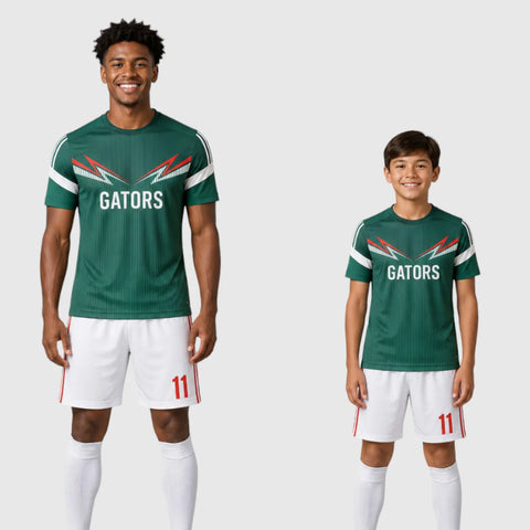 SB 1020 Green/White Sublimation Custom Soccer Jersey Adult & Youth Unisex