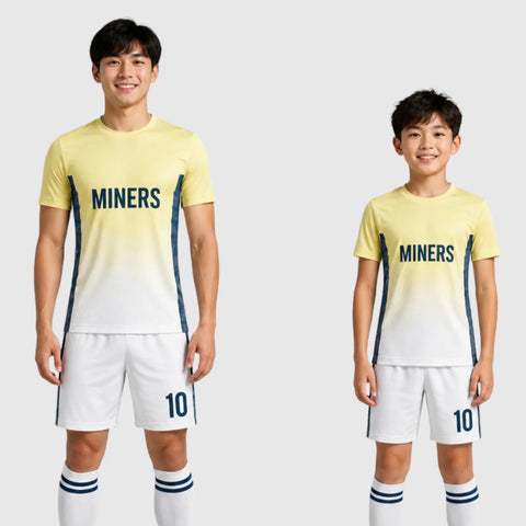 SB 1021 Yellow/White Sublimation Custom Soccer Jersey Adult & Youth Unisex