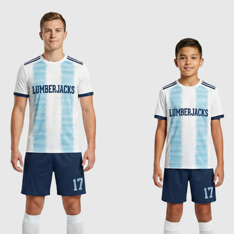 SB 1024 White/Blue Sublimation Custom Soccer Jersey Adult & Youth Unisex