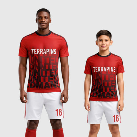 SB 1037 Red/White Sublimation Custom Soccer Jersey Adult & Youth Unisex