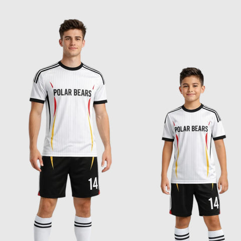 SB 1042 White/Black Sublimation Custom Soccer Jersey Adult & Youth Unisex