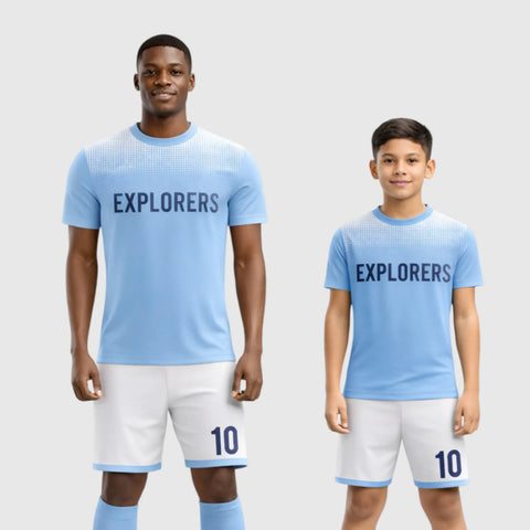 SB 1045 Blue/White Sublimation Custom Soccer Jersey Adult & Youth Unisex