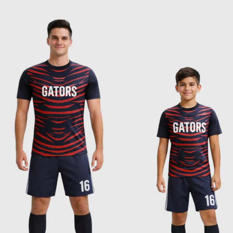 SB 1050 Black/Red Sublimation Custom Soccer Jersey Adult & Youth Unisex