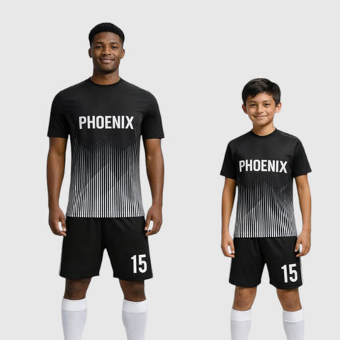 SB 1065 Black/White Sublimation Custom Soccer Jersey Adult & Youth Unisex