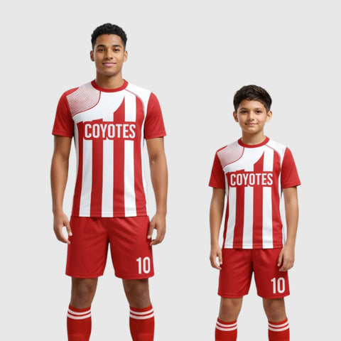 SB 1070 Red/White Sublimation Custom Soccer Jersey Adult & Youth Unisex