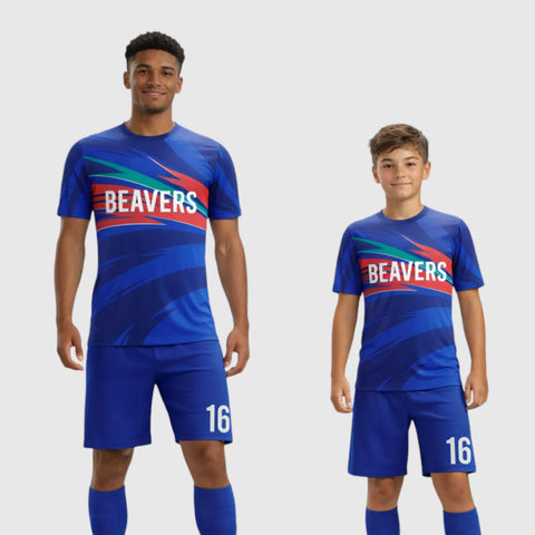 SB 1077 Blue Sublimation Custom Soccer Jersey Adult & Youth Unisex