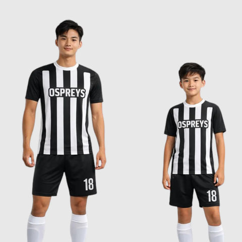 SB 1078 Black/White Sublimation Custom Soccer Jersey Adult & Youth Unisex