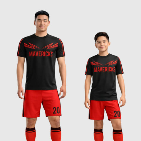 SB 1081 Black/Red Sublimation Custom Soccer Jersey Adult & Youth Unisex