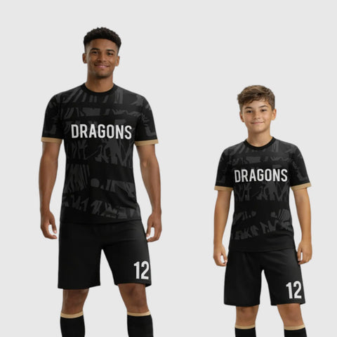 SB 1082 Black Sublimation Custom Soccer Jersey Adult & Youth Unisex