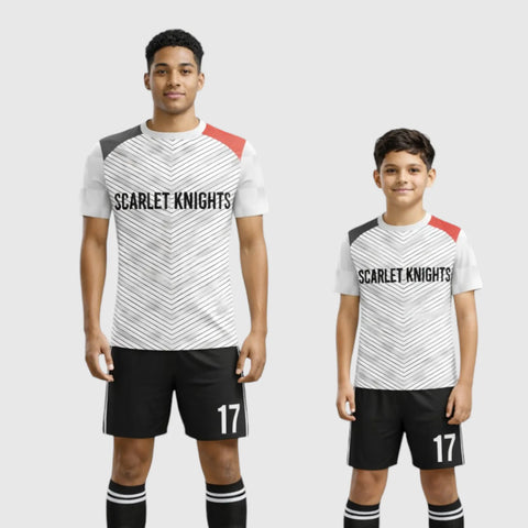 SB 1087 White/Black Sublimation Custom Soccer Jersey Adult & Youth Unisex