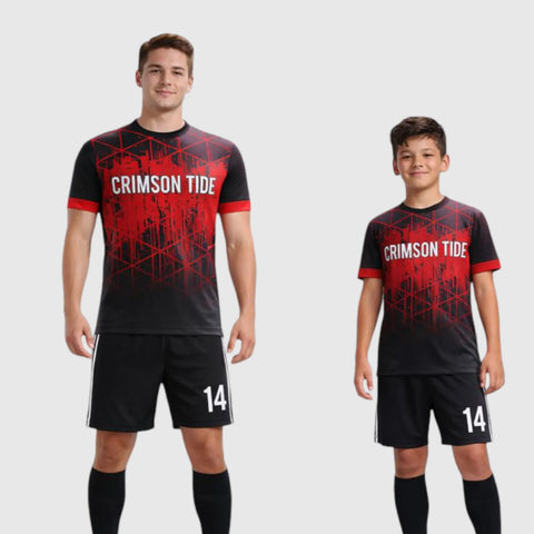 SB 1088 Black/Red Sublimation Custom Soccer Jersey Adult & Youth Unisex