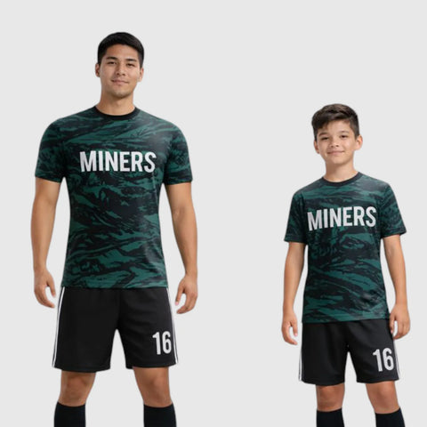 SB 1091 Black/Green Sublimation Custom Soccer Jersey Adult & Youth Unisex